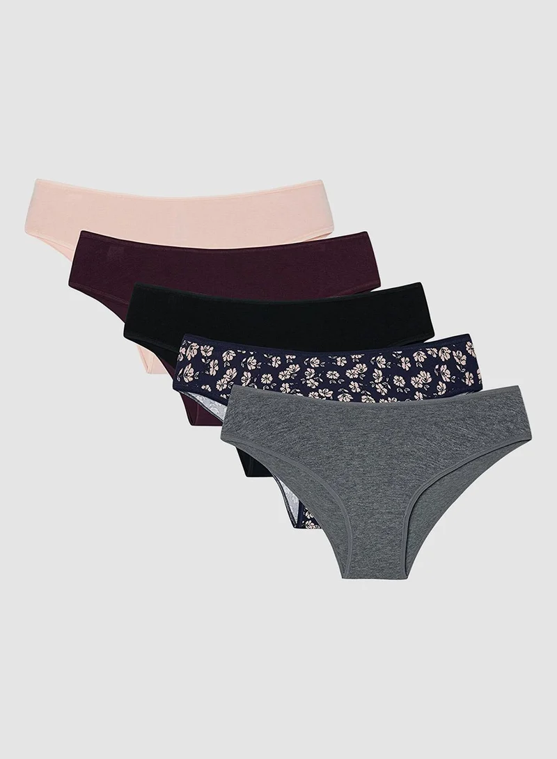 Penti Darker Flower Floral Patterned Low Waist 5-Pack Slip Panties